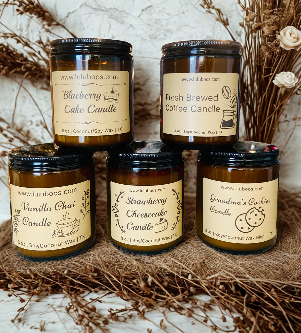 Gourmand Amber Jar 8 oz Candles