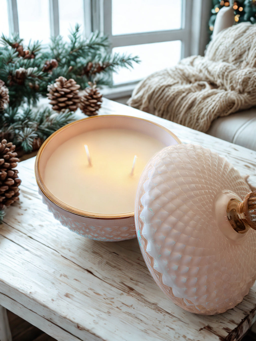 Almond Macaron Pearl Pink Luxury Jar Candle