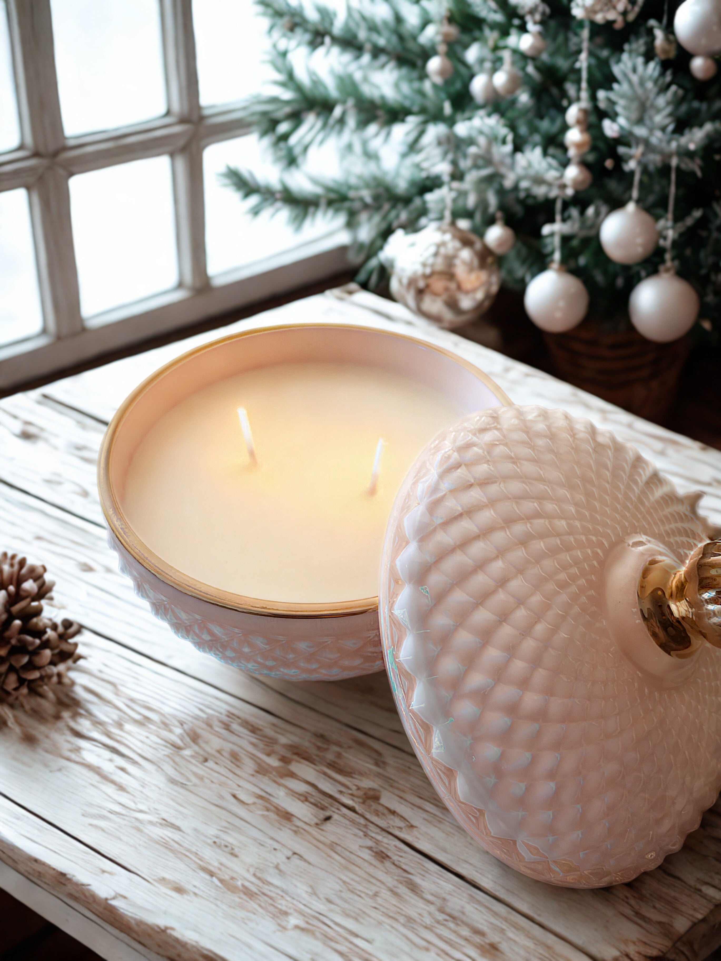 Almond Macaron Pearl Pink Luxury Jar Candle