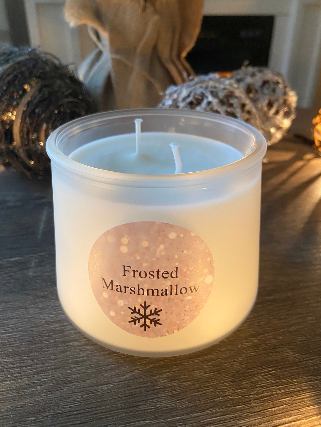 Frosted Marshmallow Glass Jar Candle