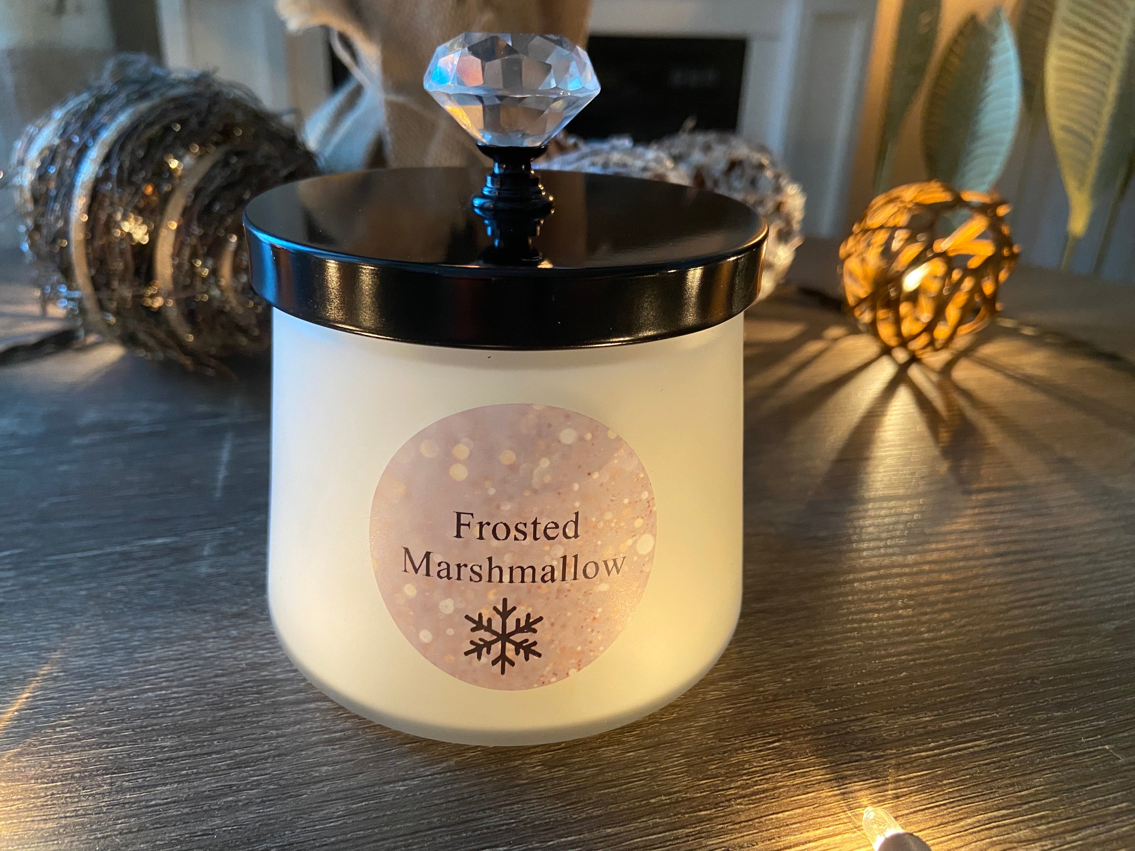 Frosted Marshmallow Glass Jar Candle